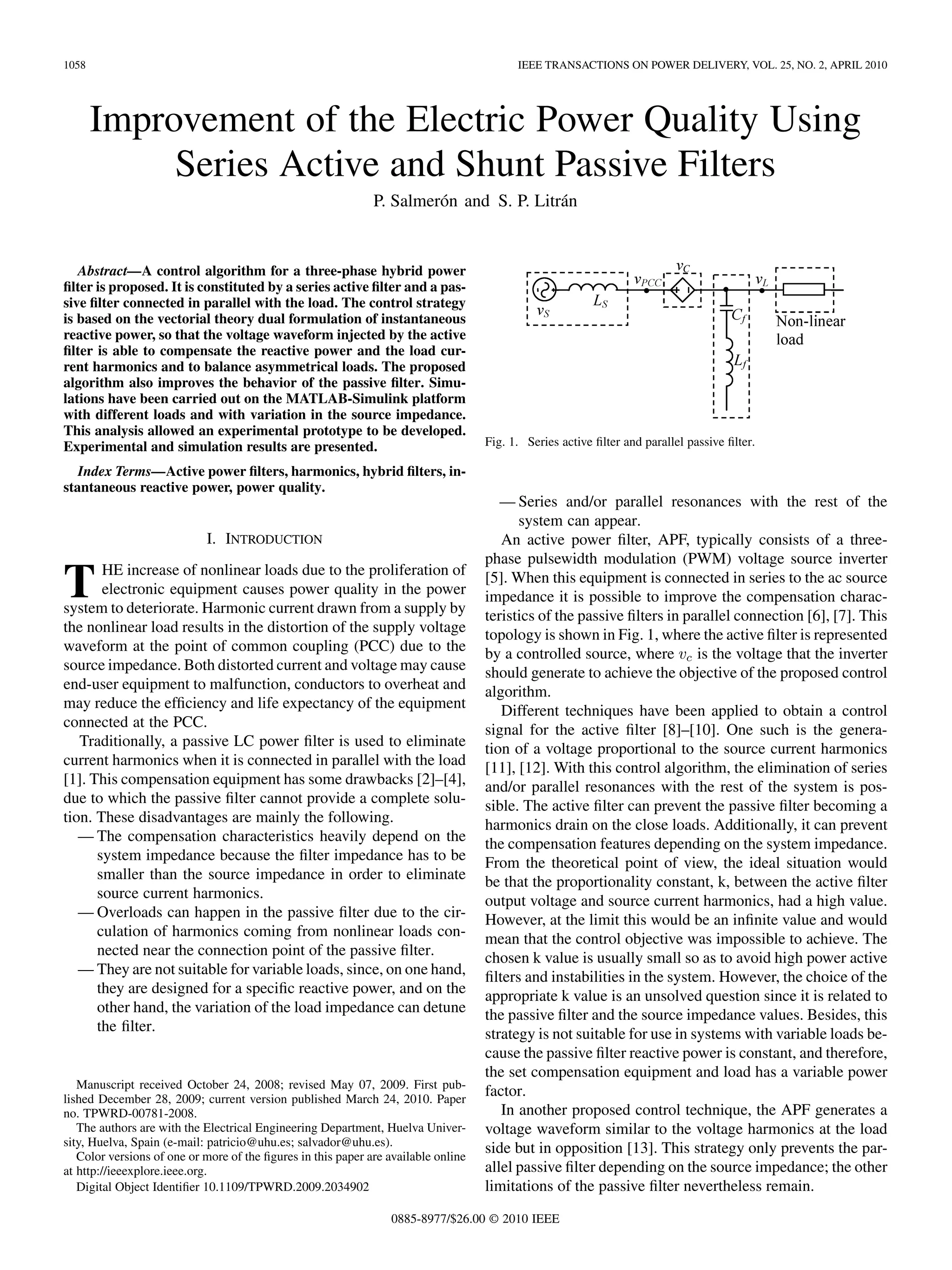 Improvement of the electric power quality using | PDF