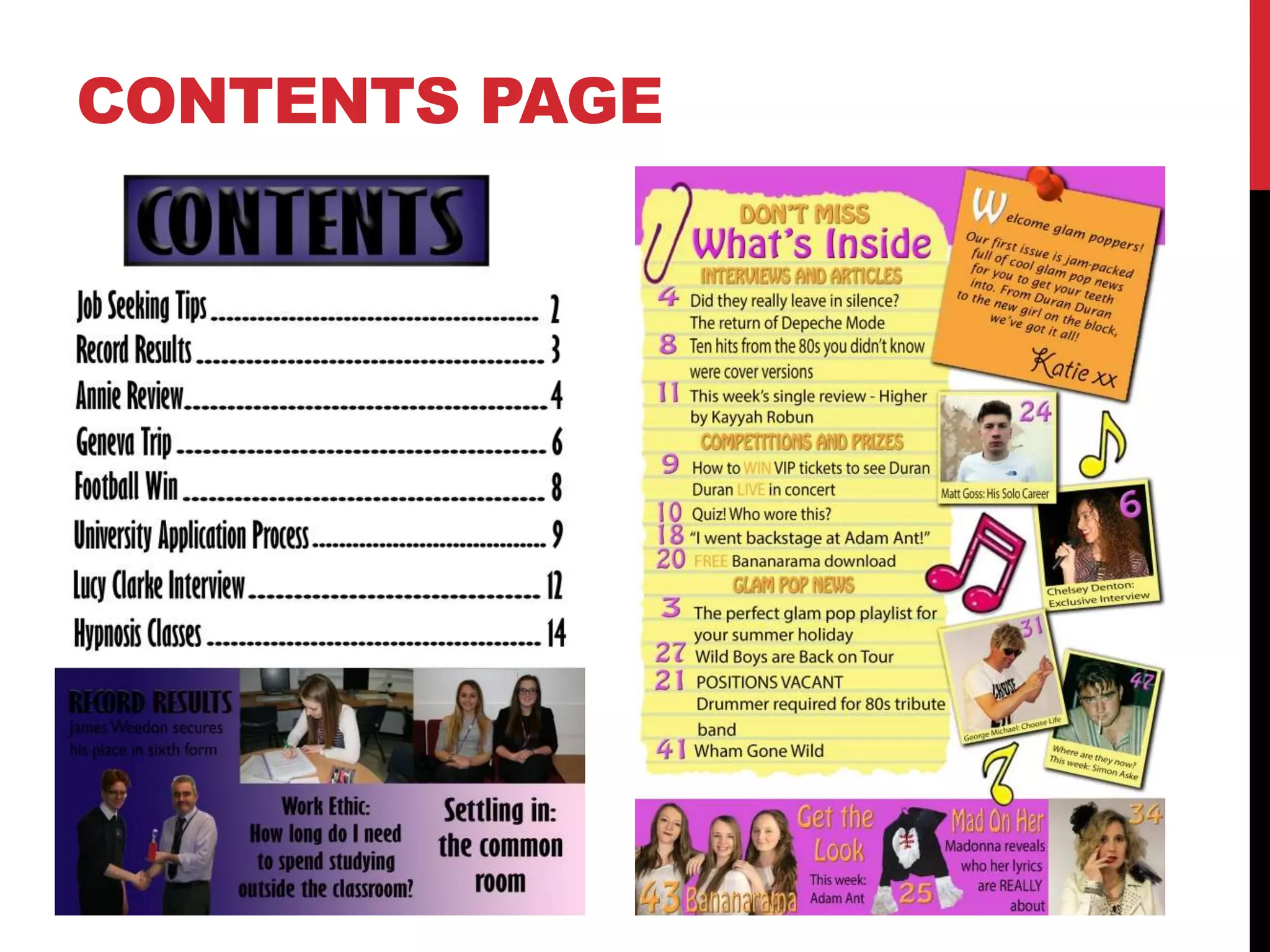 CONTENTS PAGE
 