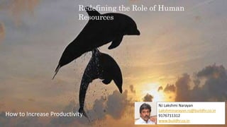Redefining the Role of Human
Resources
NJ Lakshmi Narayan
Lakshminarayan.nj@buildhr.co.in
9176711312
www.buildhr.co.in
How to Increase Productivity
 