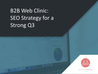 B2B Web Clinic:
SEO Strategy for a
Strong Q3
 