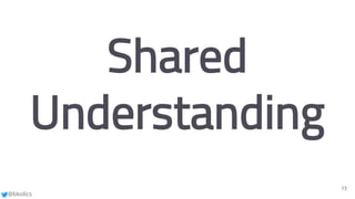 @bkolics
13
Shared
Understanding
 
