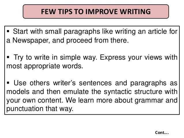 Improve writing ability