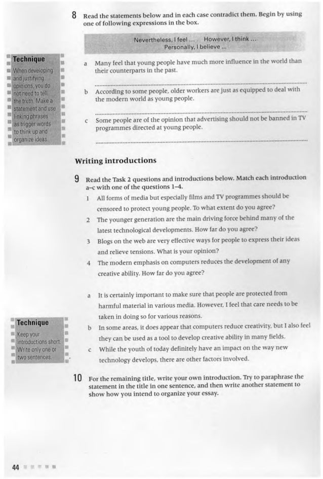 an opinion essay young people
