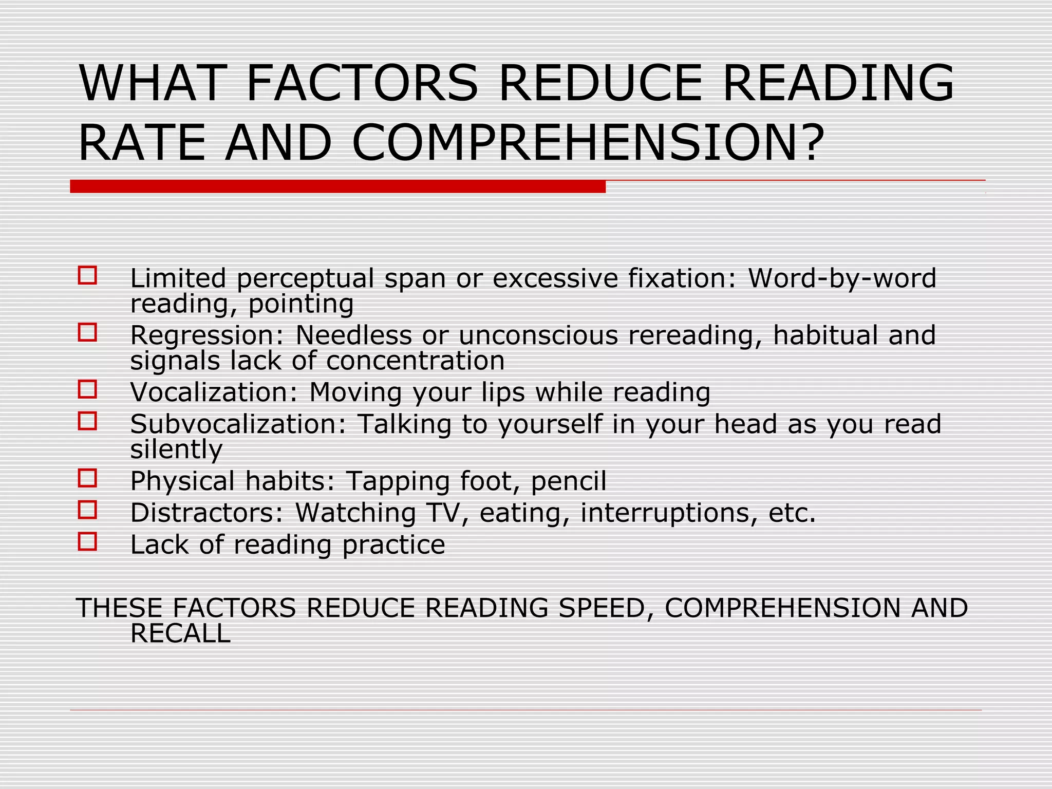 Higher Read Rates Improve your reading rate and comprehension (1) | PPT