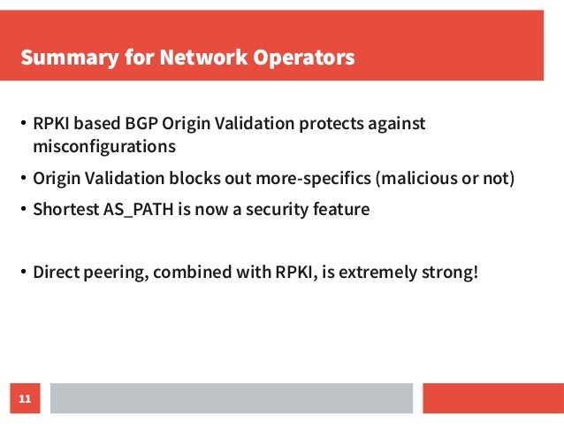 Improving the peering business case with RPKI Slide 11