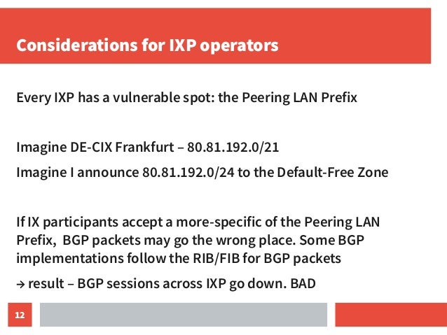 Improving the peering business case with RPKI Slide 12
