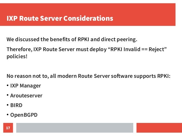 Improving the peering business case with RPKI Slide 17