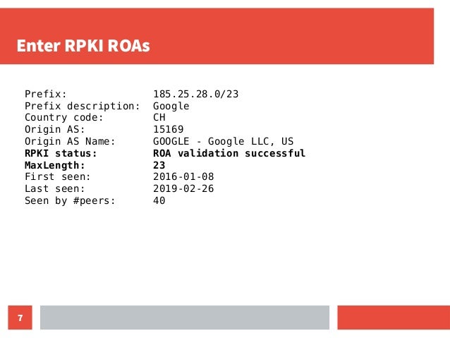 Improving the peering business case with RPKI Slide 7
