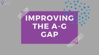 IMPROVING
THE A-G
GAP
 