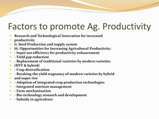 Improving agricultural productivity A Presentation By Mr Allah Dad Khan ...