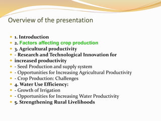 Improving agricultural productivity A Presentation By Mr Allah Dad Khan ...