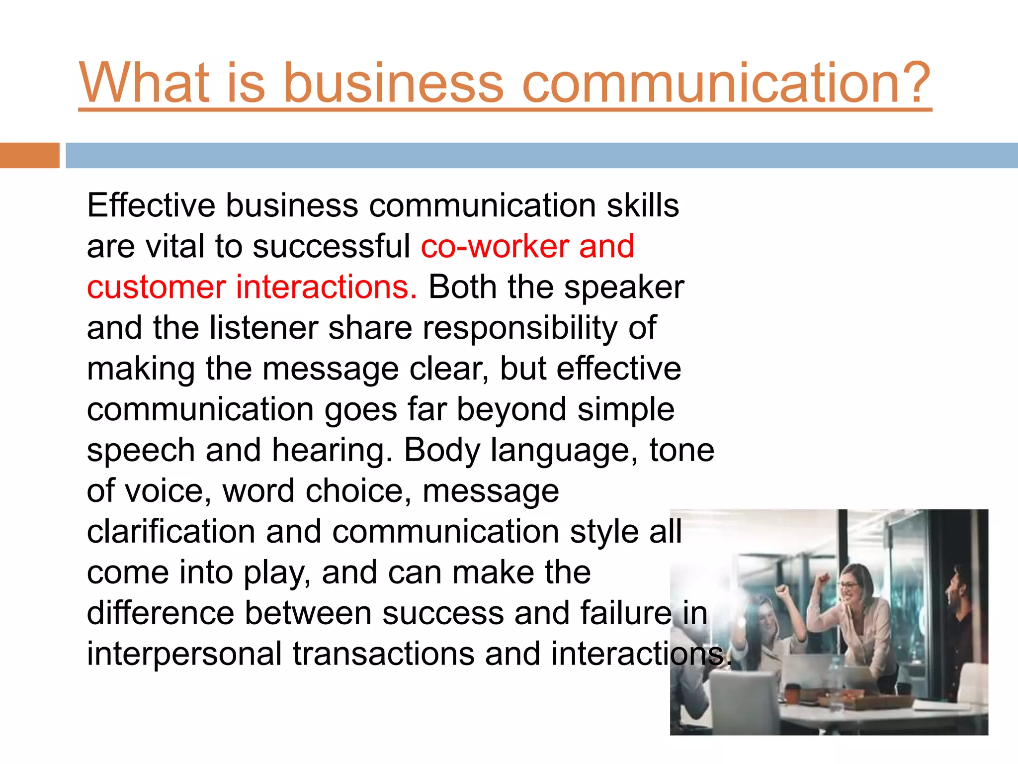 Successful Business Communication Involves: Improving business communication skills | PPT