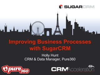 Improving Business Processes
       with SugarCRM
             Holly Hunt
     CRM & Data Manager, Pure360
 