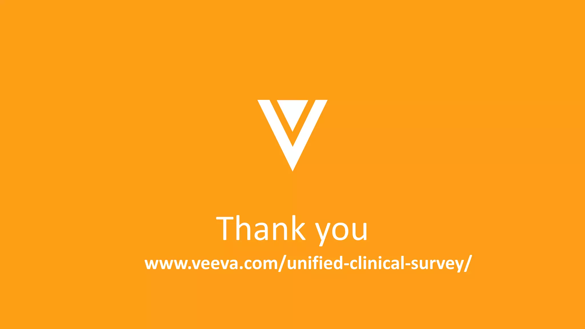 Thank you
www.veeva.com/unified-clinical-survey/