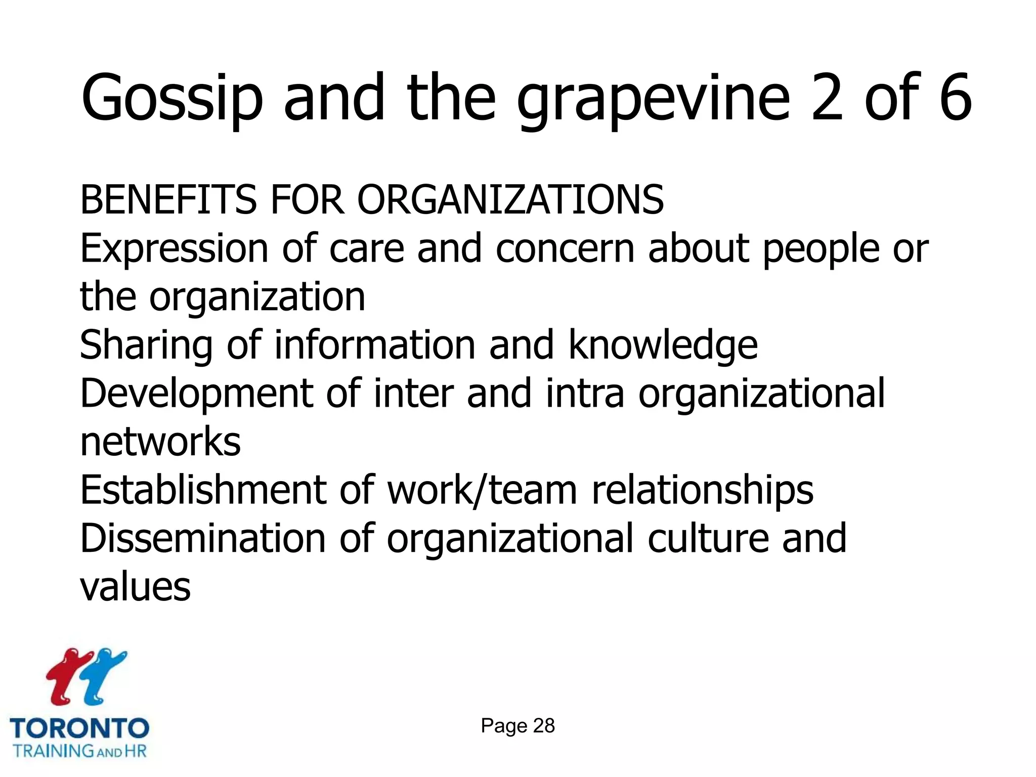 Page 26Gossip and the grapevine