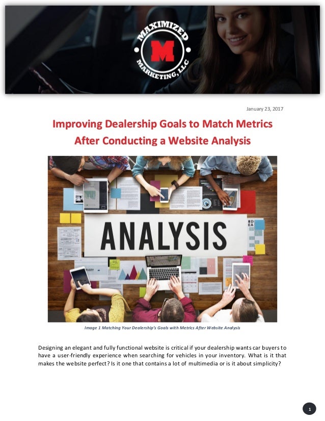 Improving Dealership Goals to Match Metrics After Conducting a site