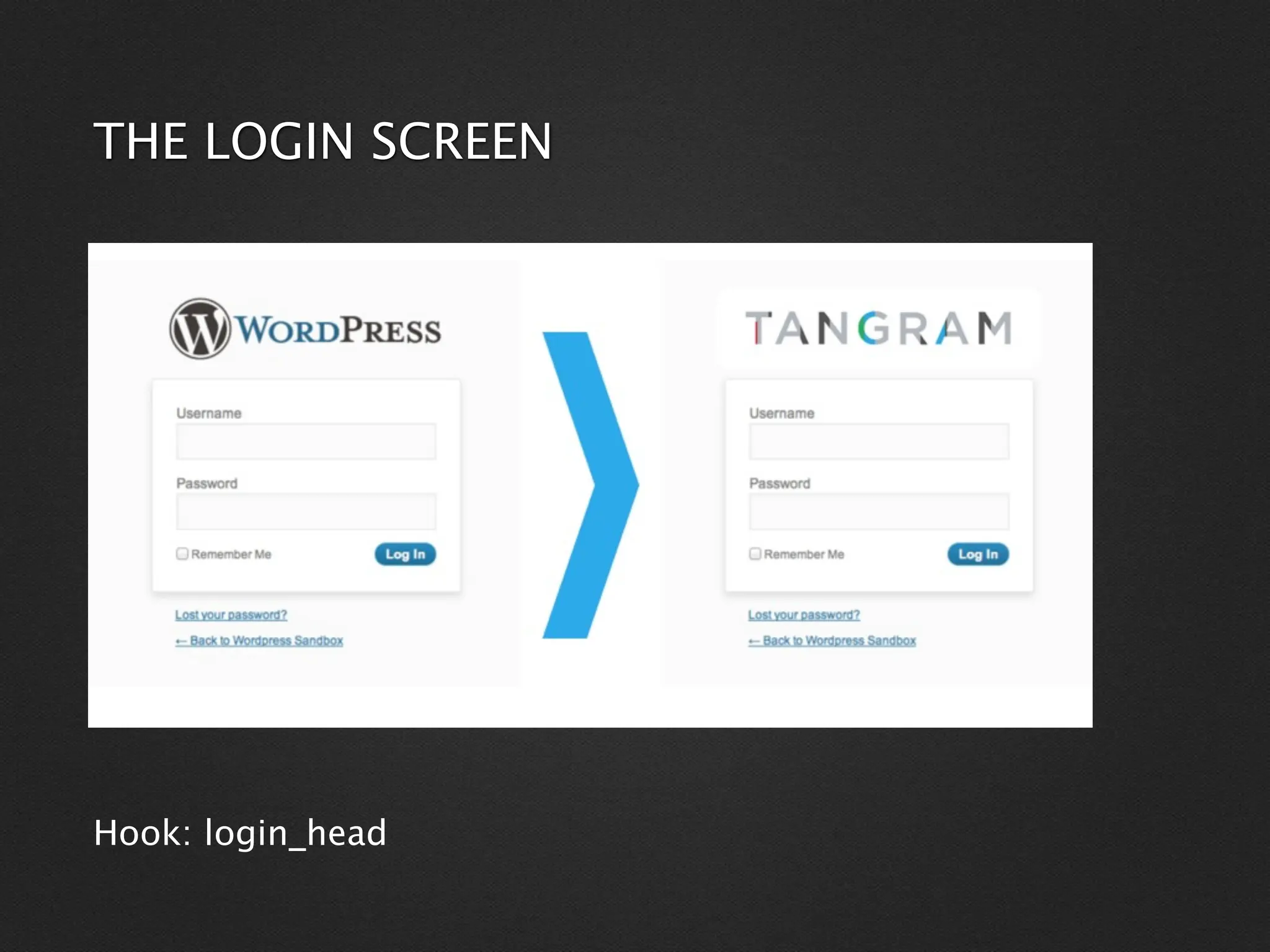 THE LOGIN SCREEN




Hook: login_head
 