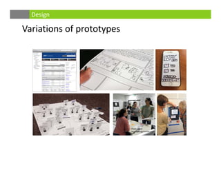 Variations of prototypes
Design
Photo credit
servicedesignmaster.com
 