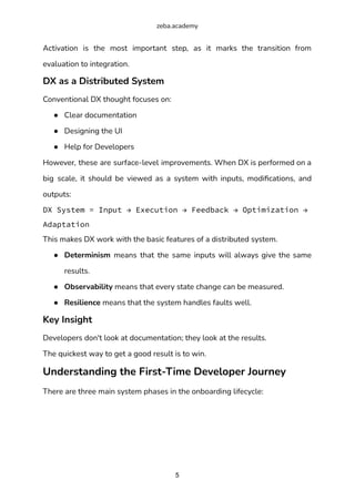 Improving First-Time Developer Experience (DX) | PDF