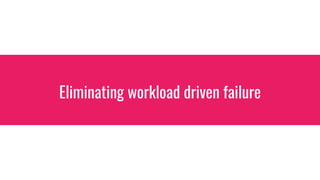 Eliminating workload driven failure
 
