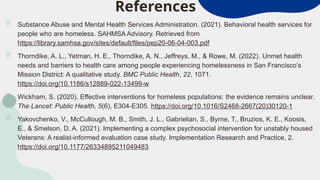 Addressing Substance Use and Co-Occurring Disorders Among Homeless ...