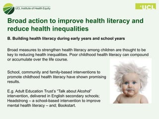 Improving health literacy to reduce health inequalities | PPTX