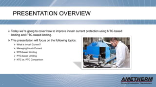 Limiting Inrush Current with NTC and PTC Thermistors | PPTX