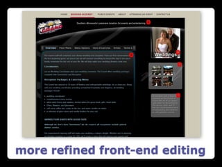 more refined front-end editing
 