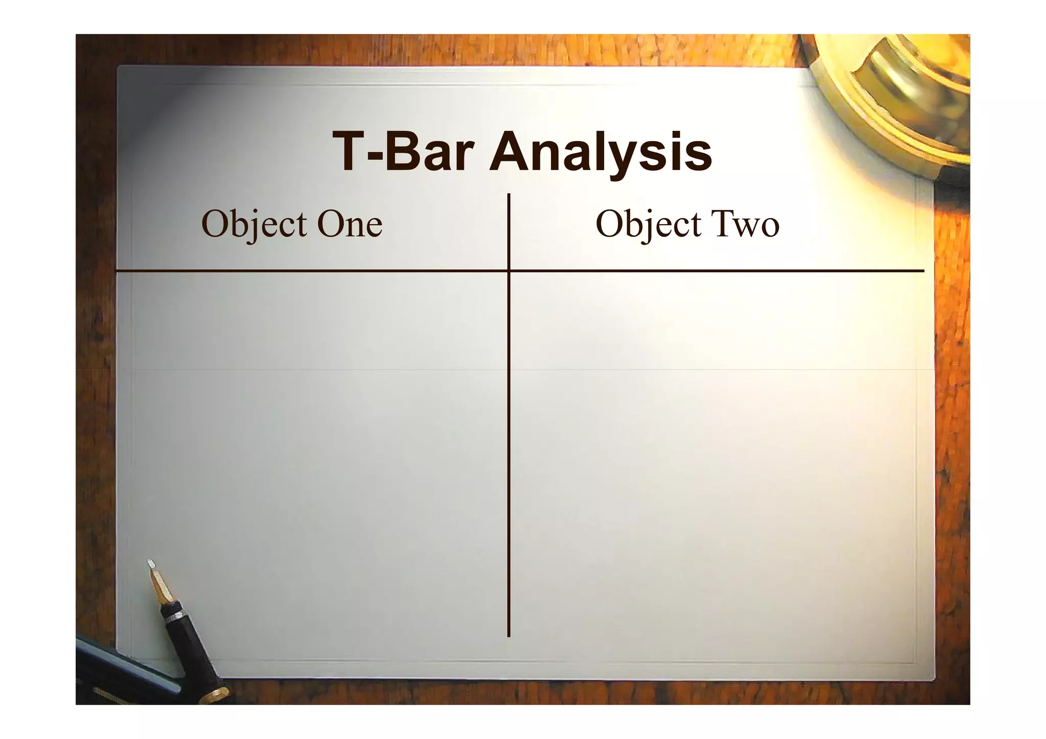 T-Bar Analysis
Object One Object Two
 