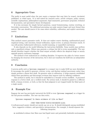 Enhancing LLM Responses with a Process Prefix | PDF