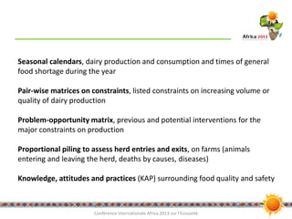 An integrated approach to assessing and improving milk safety and nutrition in the Tanzanian dairy chain
