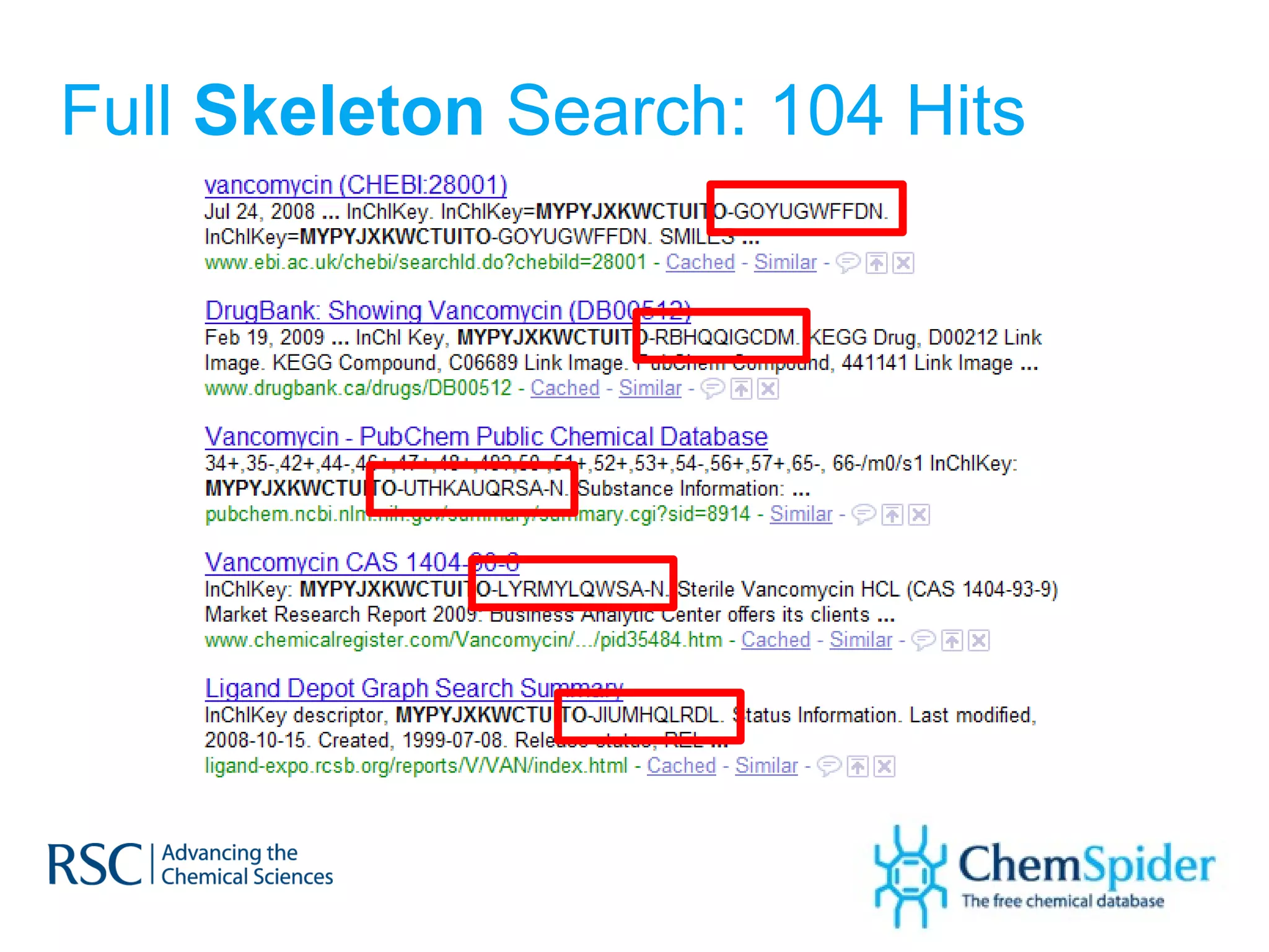 Full  Skeleton  Search: 104 Hits 