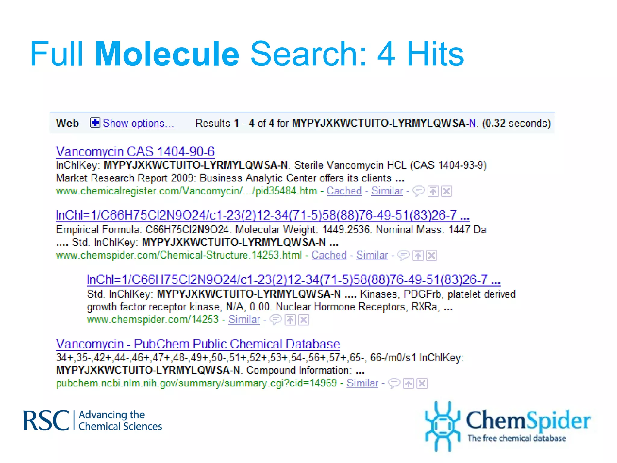 Full  Molecule  Search: 4 Hits 