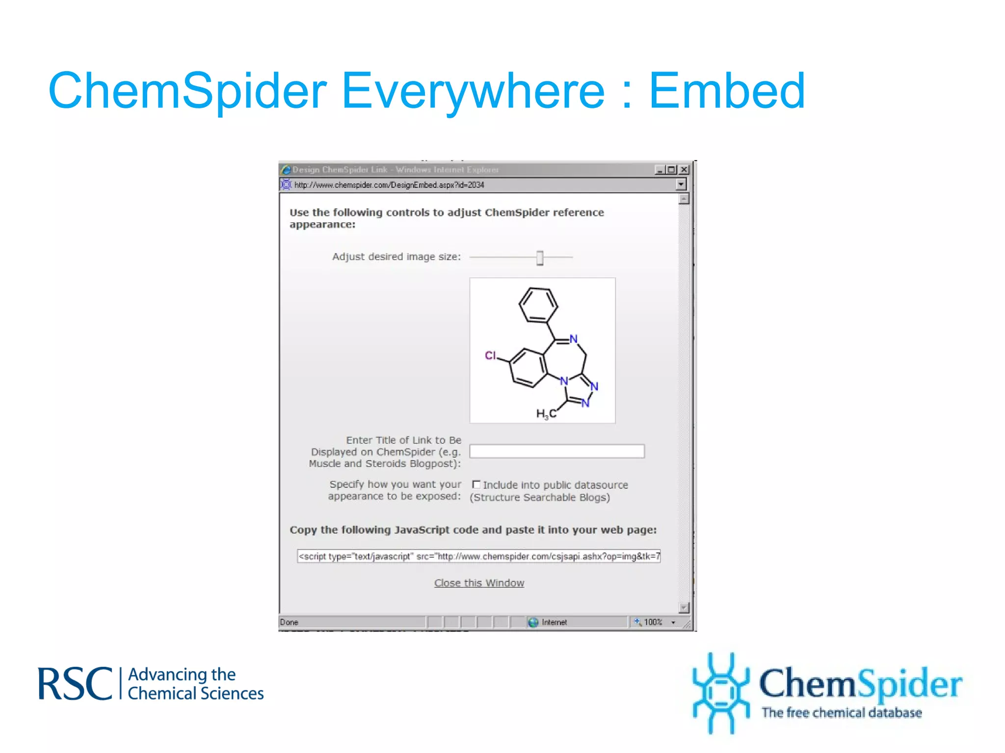 ChemSpider Everywhere : Embed 
