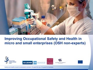 Safety and health at work is everyone’s concern. It’s good for you. It’s good for business.
Improving Occupational Safety and Health in
micro and small enterprises (OSH non-experts)
 