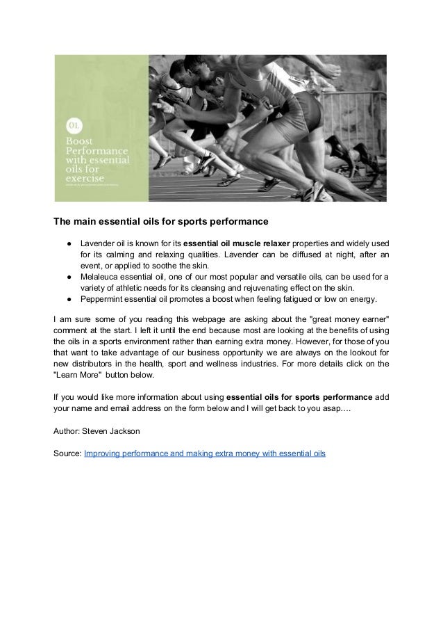 How to use essential oils for sports performance improvement