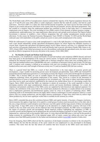 Improving poverty alleviation programmes in nigeria through small and ...
