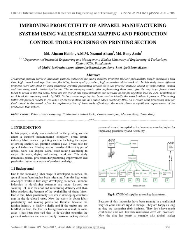 Improving Productivity Of Apparel Manufacturing System Using - 
