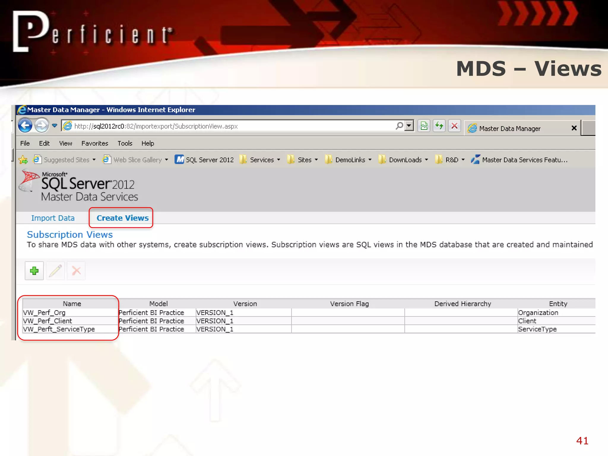 MDS – Views




         41
 