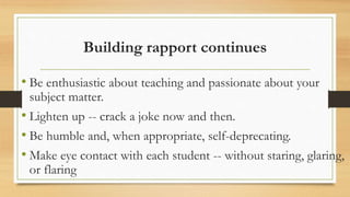 Build Rapport E Example Professor Improving relationship in the classroom | PPTX
