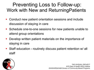 Improving retention of hiv patients in care | PPT