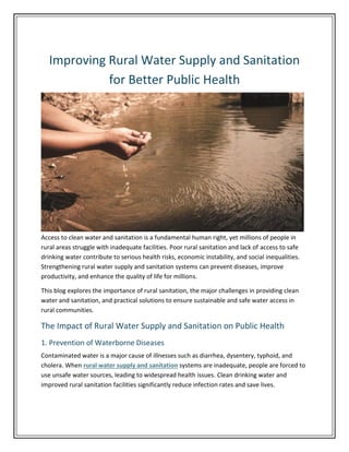 Improving Rural Water Supply and Sanitation for Better Public Health | PDF