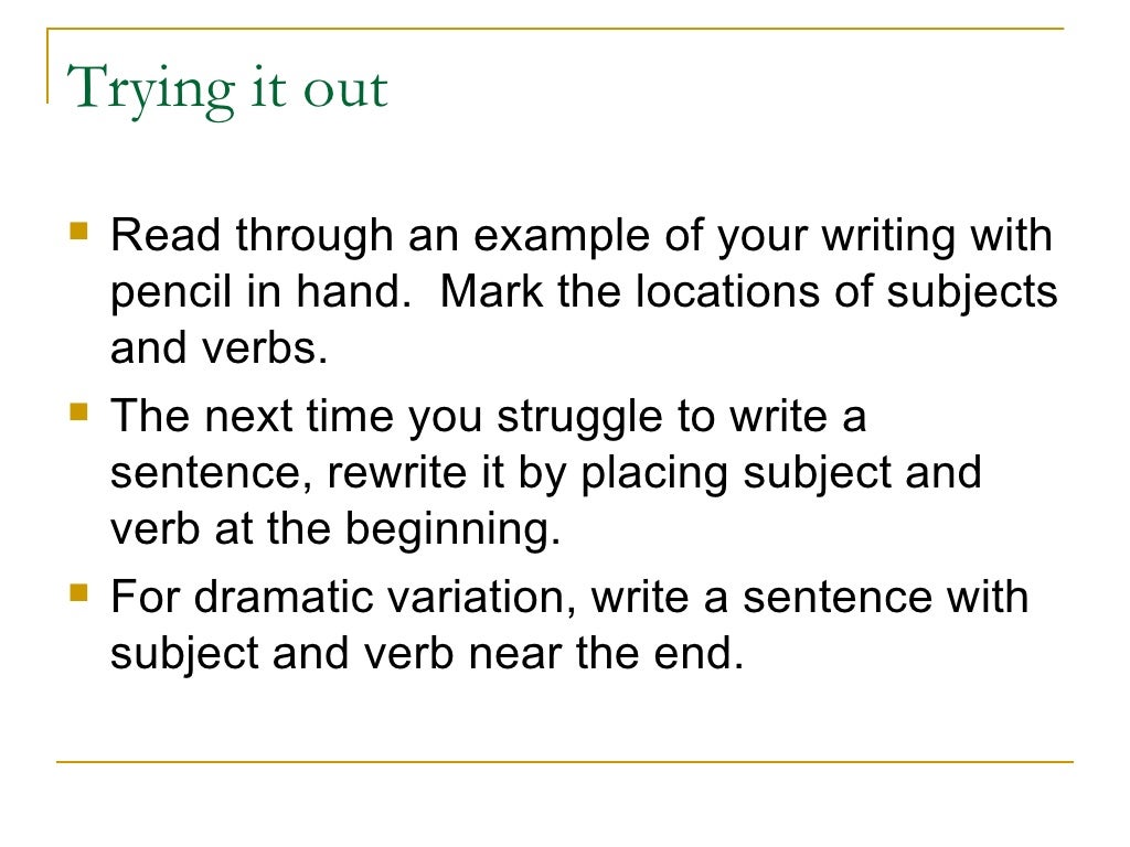 Improving Sentence Structure
