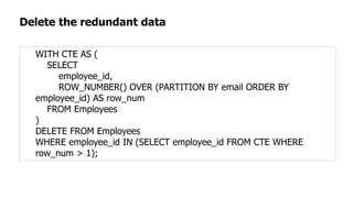 Improving SQL queries with an emphasis on removing redundant data | PDF