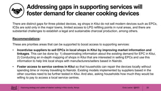 Enzo Leone / @IIED
Addressing gaps in supporting services will
foster demand for cleaner cooking devices
There are distinc...