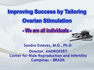 Improving Success by Tailoring
Ovarian Stimulation
- We are all individuals -
 