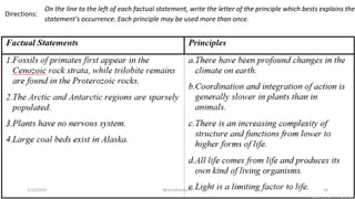 Directions:
On the line to the left of each factual statement, write the letter of the principle which bests explains the
statement's occurrence. Each principle may be used more than once.
2/12/2019 @reinafranco13 24
 