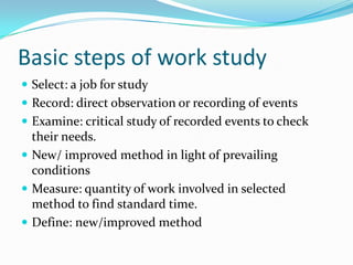 Introduction To Work Study Improving the productivity_and_introducing_the_work_study | PPTX