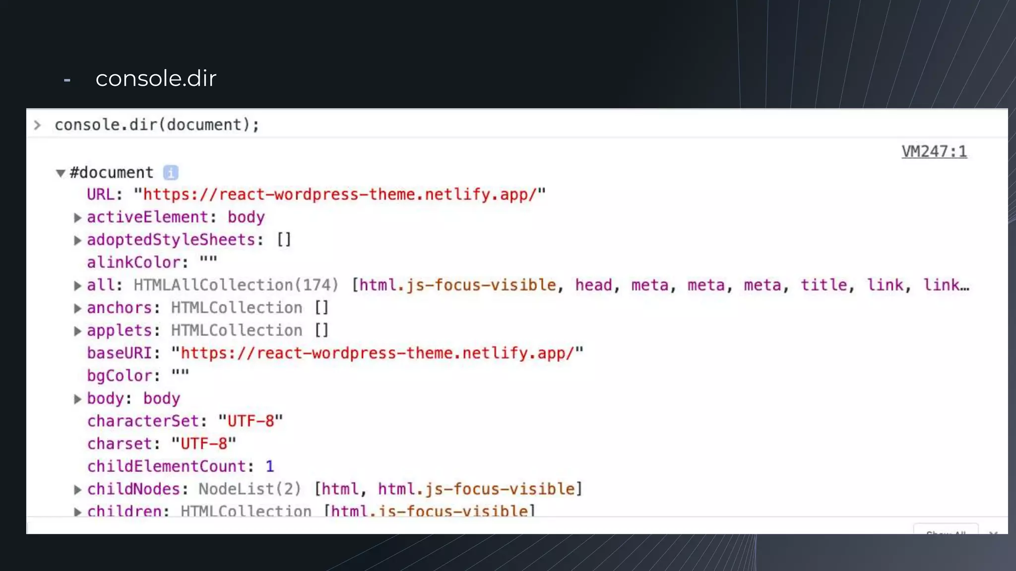 ╺ console.dir
 