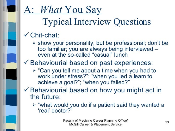 improving your interview skills for residency 2007 what to say in interview